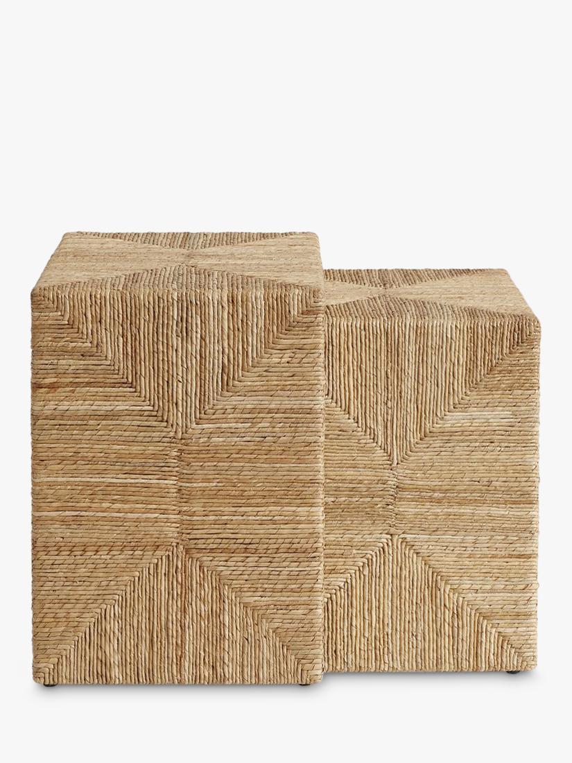 Pottery Barn Malibu nesting side table set natural seagrass - British product