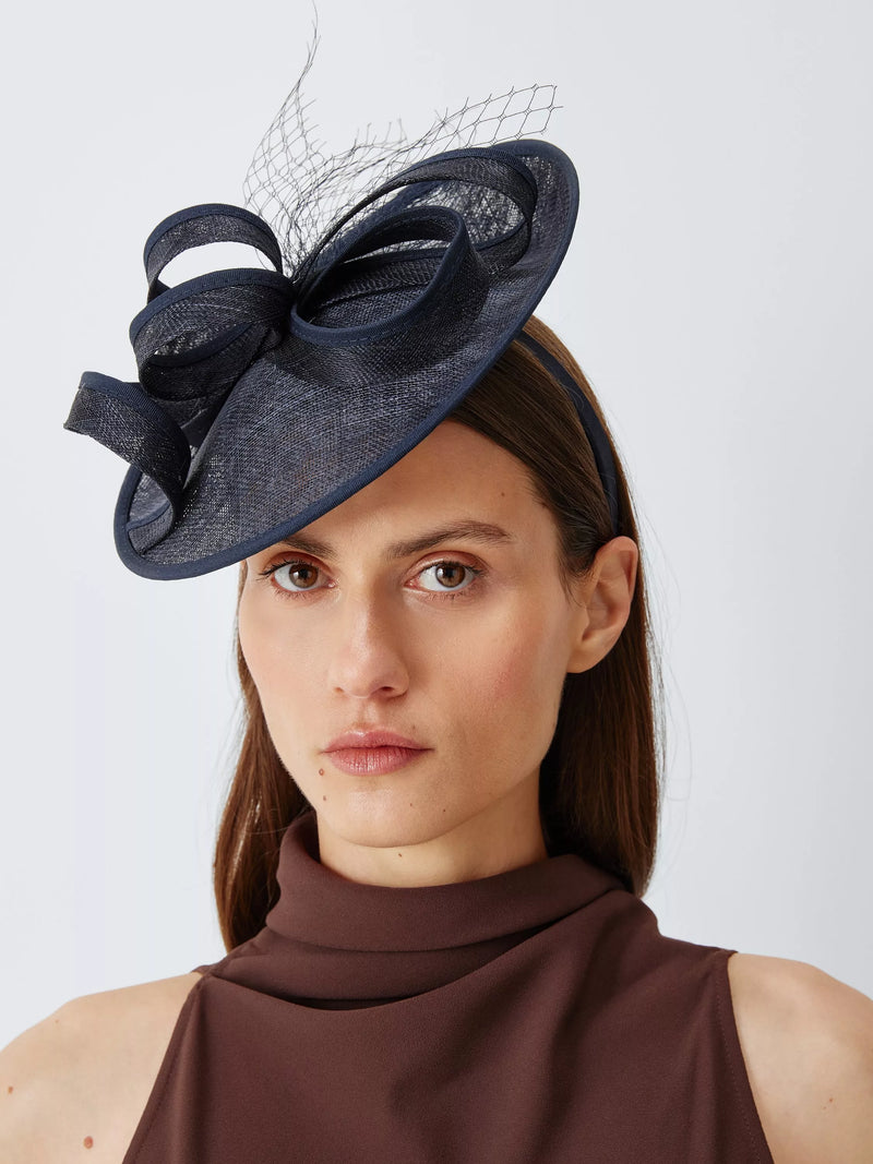 John Lewis Amelie Small Disc Fascinator, Navy