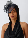 John Lewis Camelia Diamante Fascinator, Navy