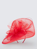 Snoxells medium disc fascinator in red, UK version