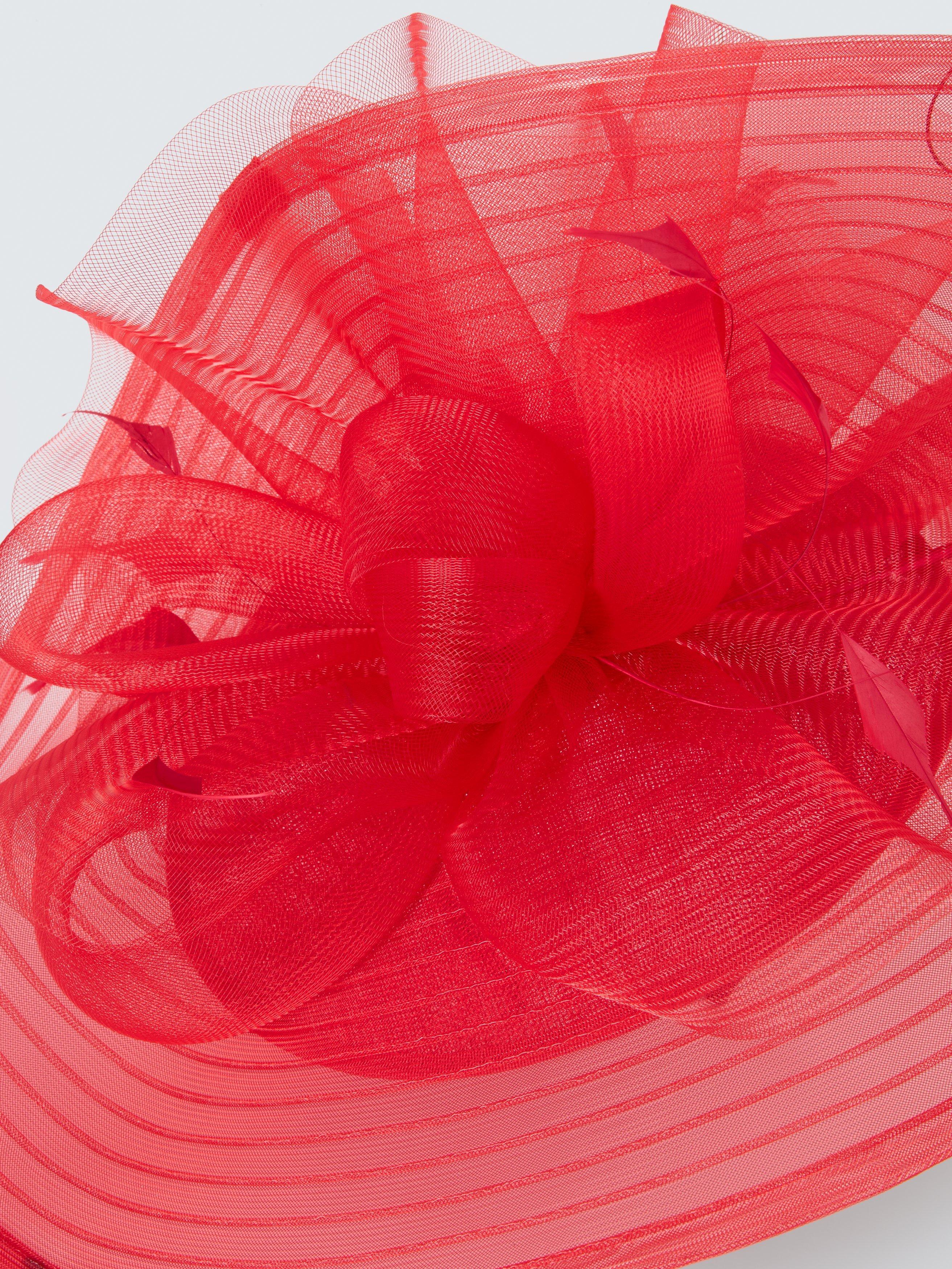 Snoxells medium disc fascinator in red, UK version