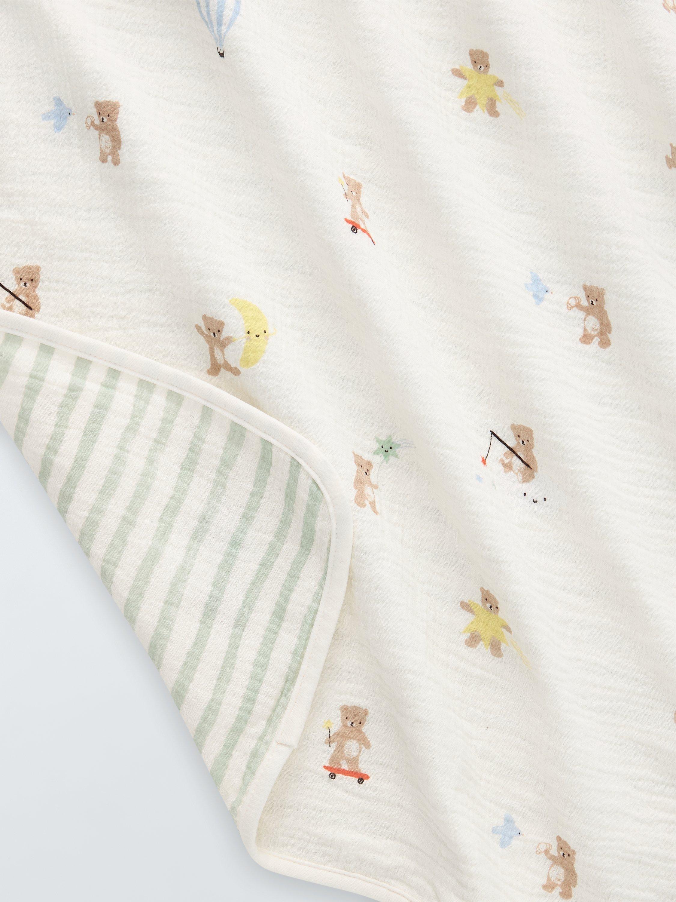 John Lewis Daydream Bear muslin blanket 120x120cm, UK version