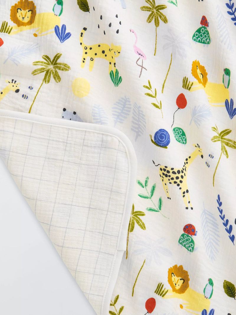John Lewis muslin blanket Eden Safari Multi 120x120cm, imported from the UK