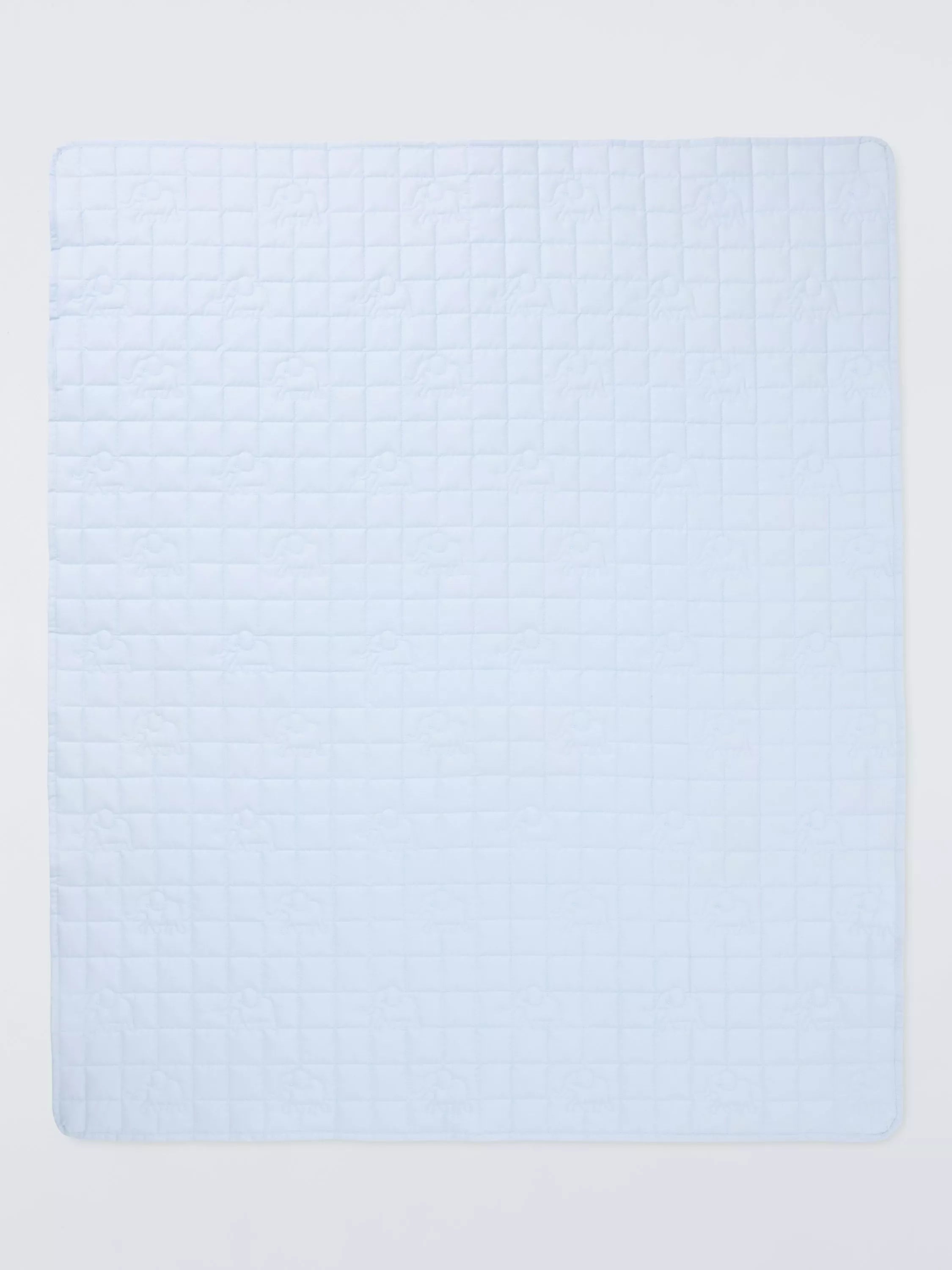 John Lewis quilted elephant blanket blue 100x120cm, imported from the UK