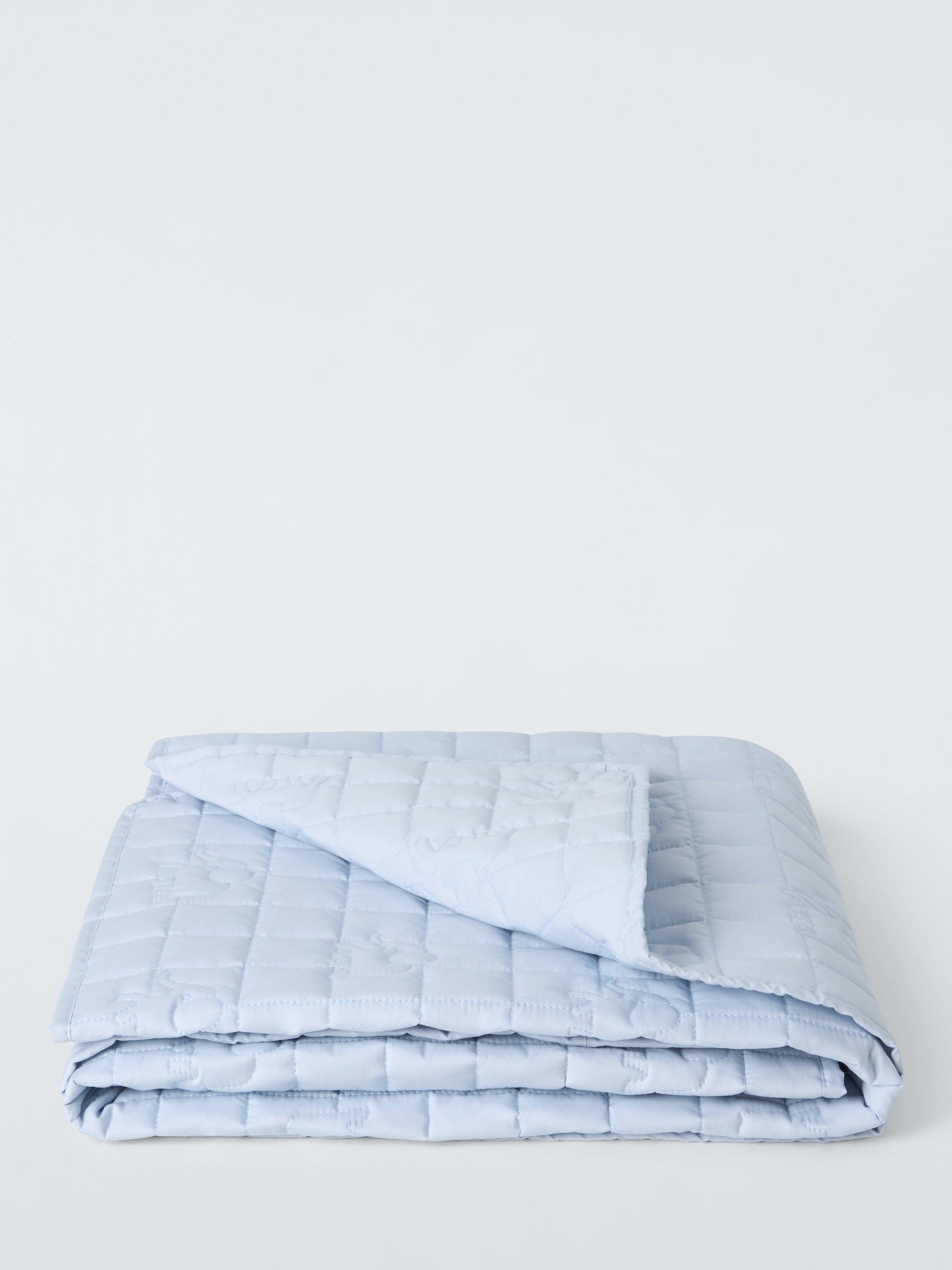John Lewis quilted elephant blanket blue 100x120cm, imported from the UK