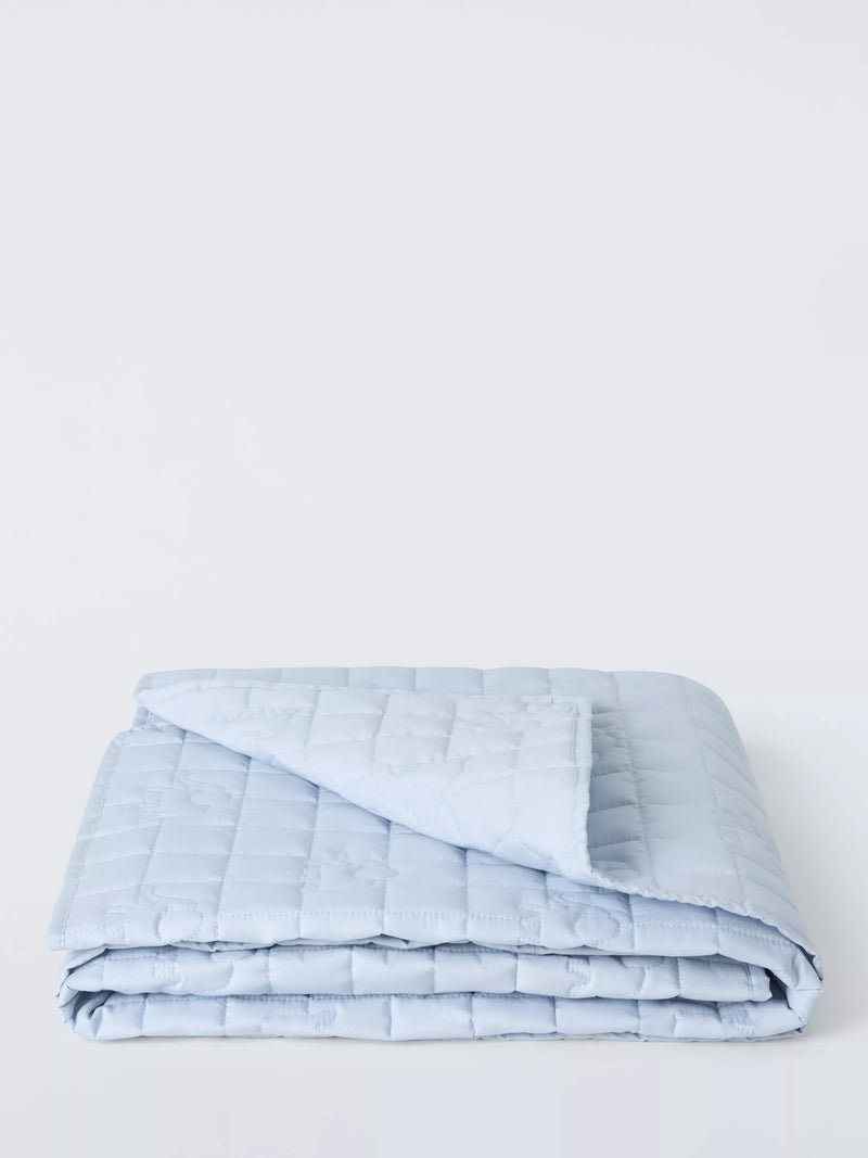 John Lewis quilted elephant blanket blue 100x120cm, imported from the UK