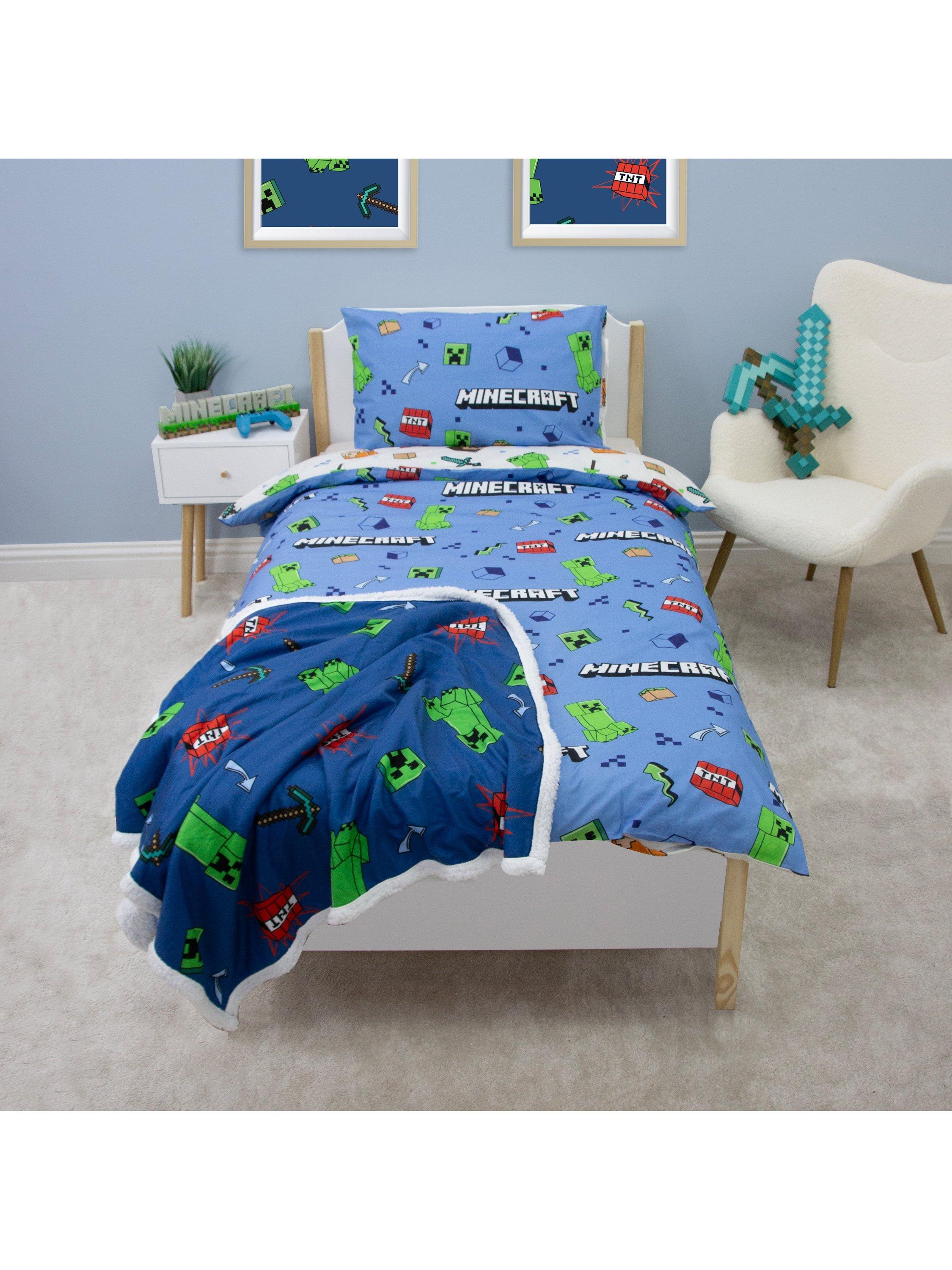 Minecraft reversible duvet cover set single, UK version