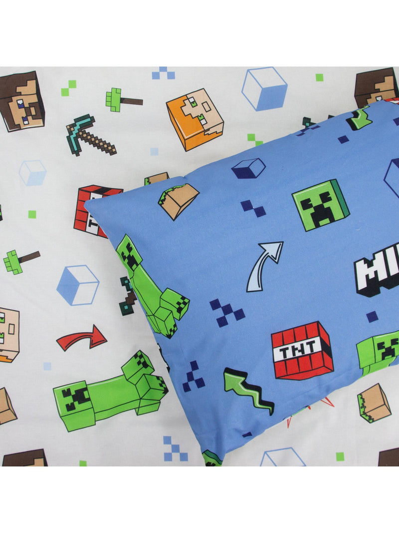 Minecraft reversible duvet cover set single, UK version