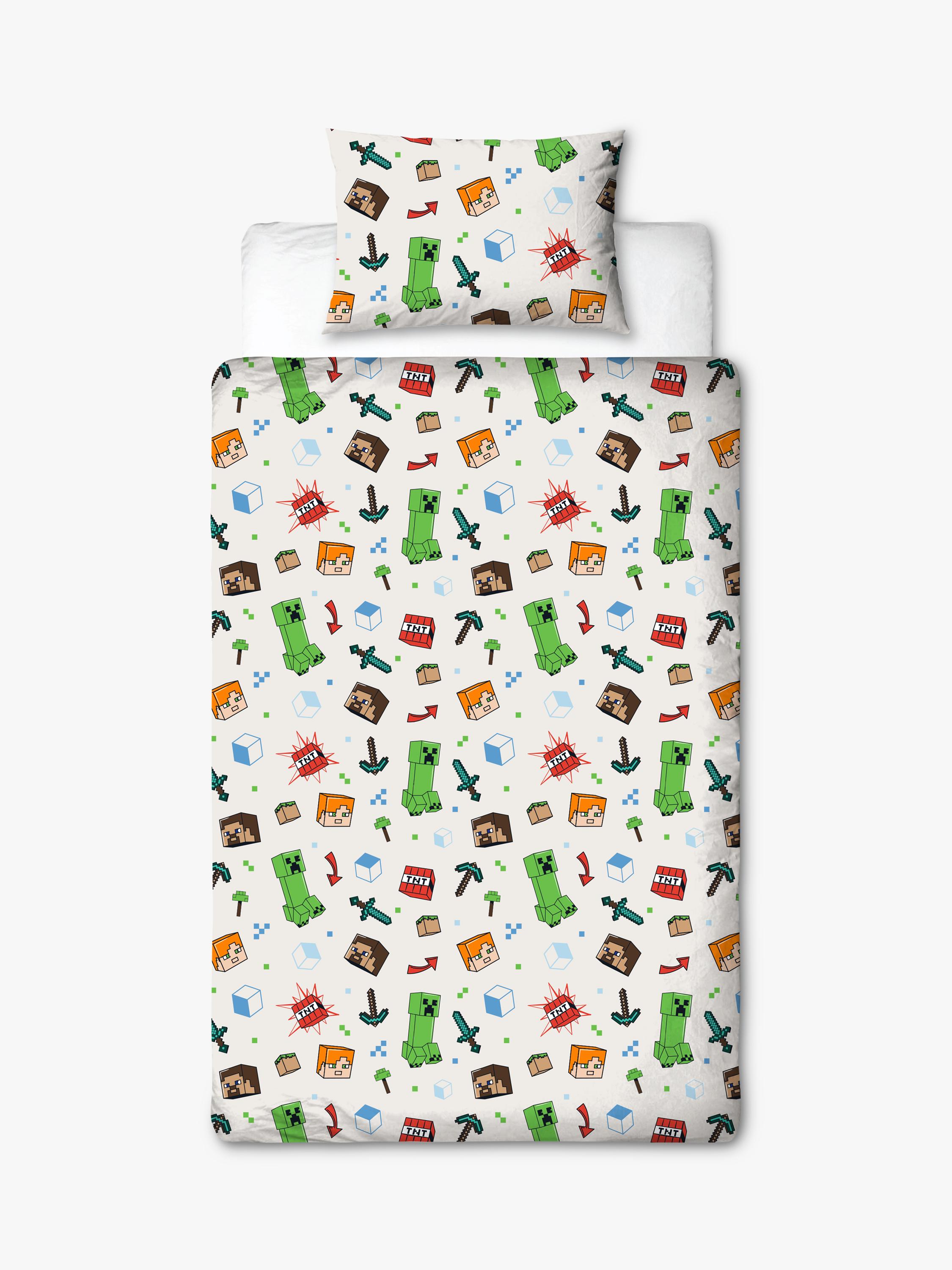 Minecraft reversible duvet cover set single, UK version