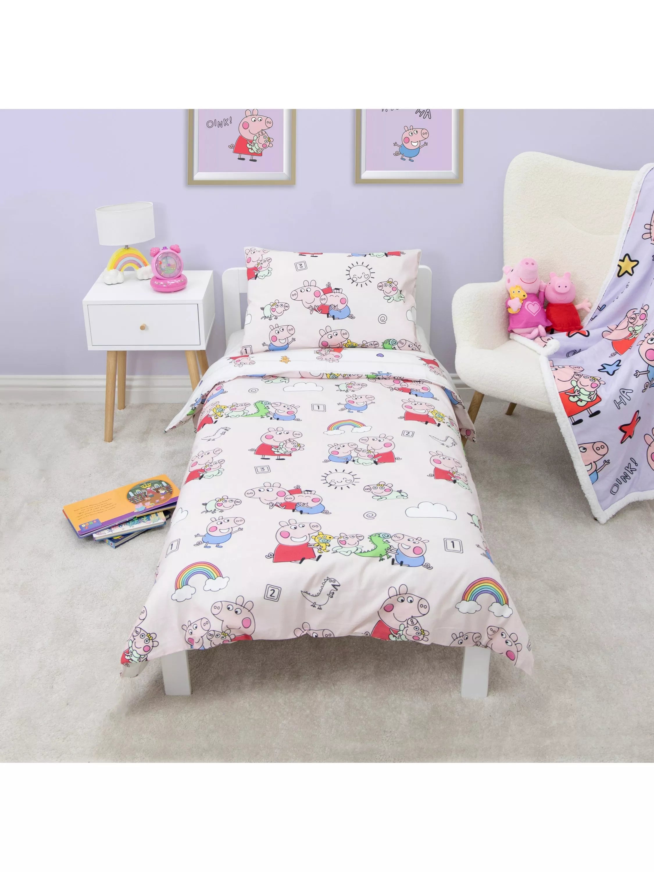 Peppa Pig reversible duvet cover set cotbed - British product
