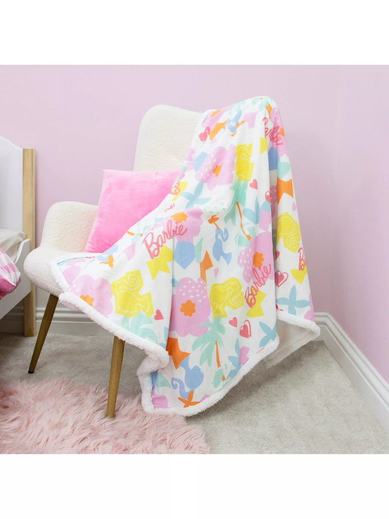 Barbie sherpa fleece blanket single 150x100cm - British product