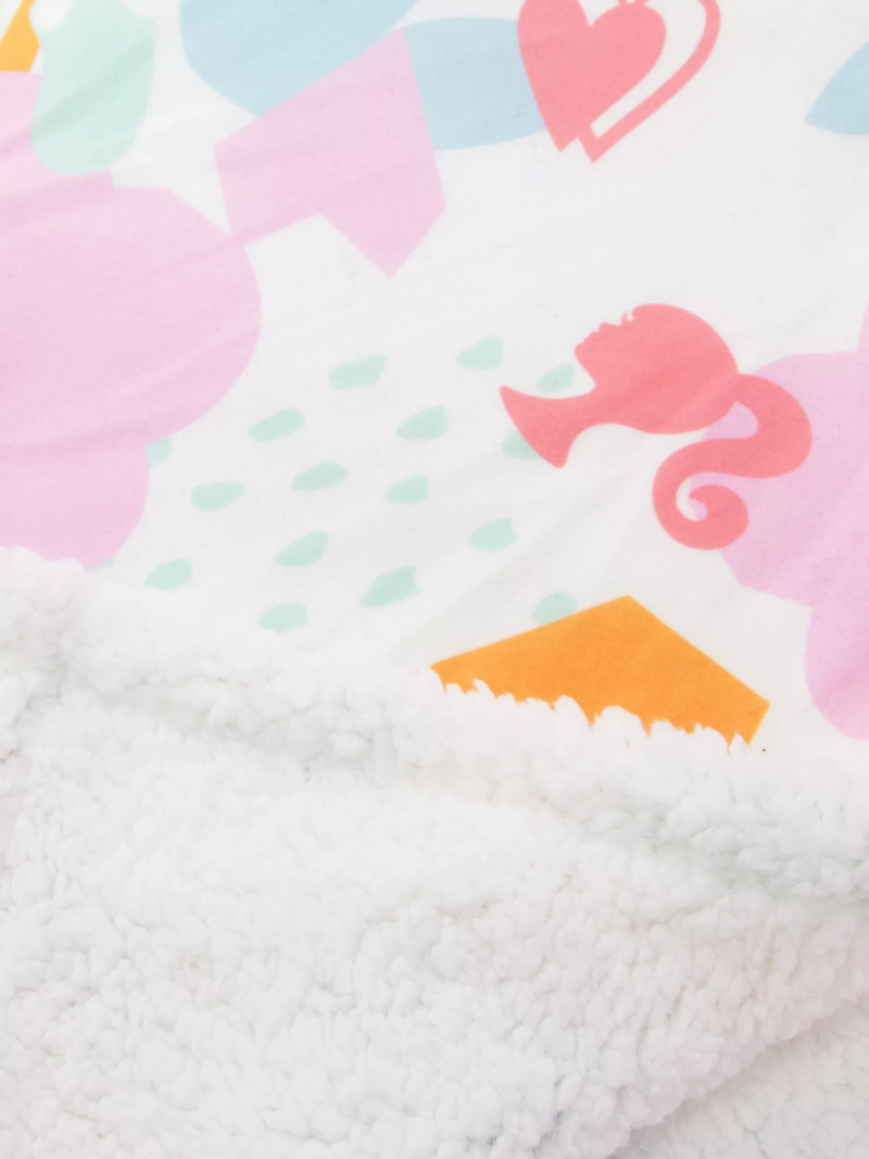 Barbie sherpa fleece blanket single 150x100cm - British product