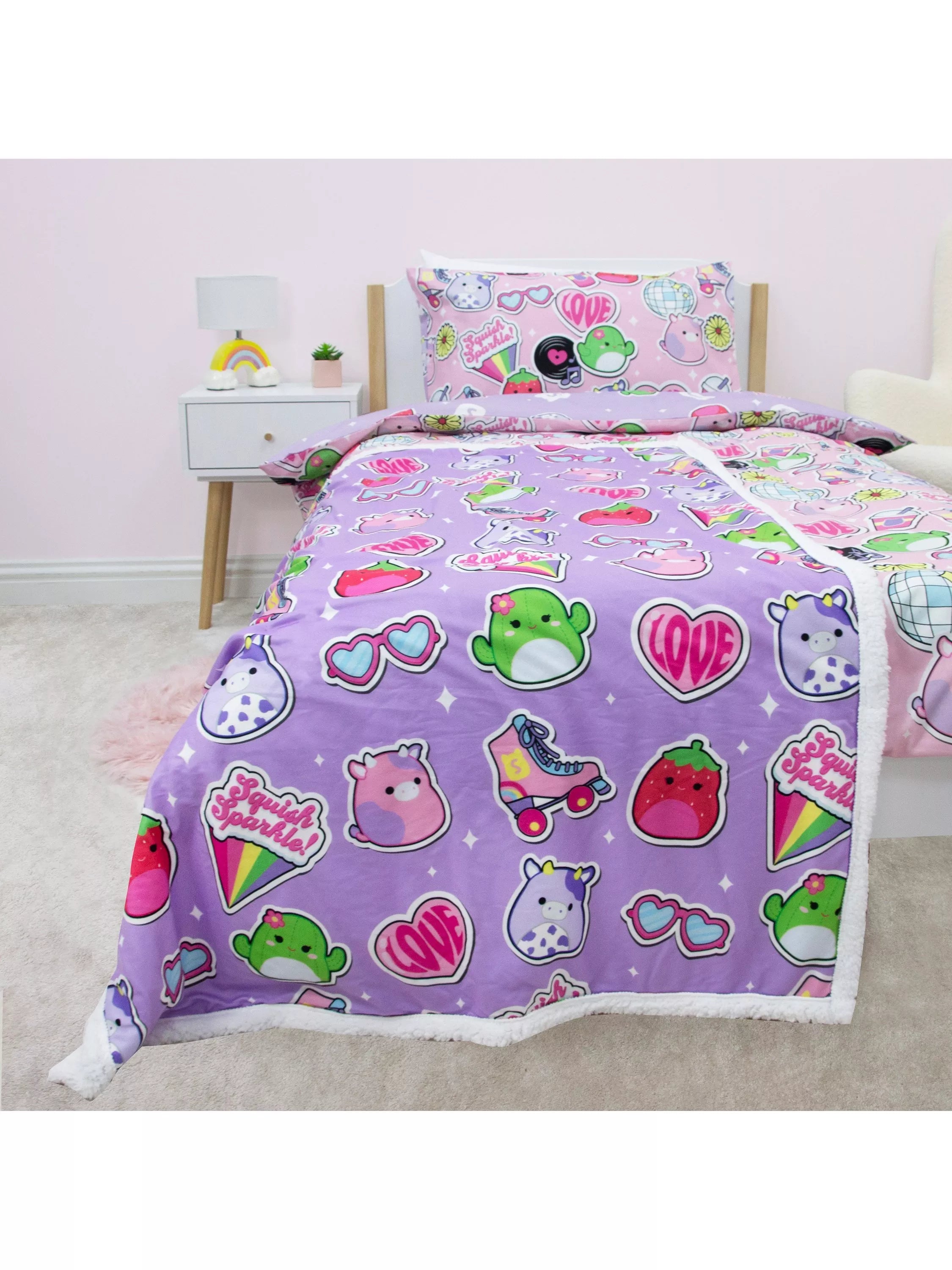 Squishmallows sherpa fleece blanket 150x100cm, imported from the UK