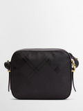 Barbour Daphne leather crossbody bag black deboss tartan (British brand)