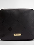 Barbour Daphne leather crossbody bag black deboss tartan (British brand)