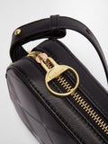 Barbour Daphne leather crossbody bag black deboss tartan (British brand)