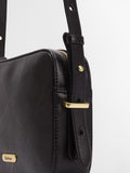 Barbour Daphne leather crossbody bag black deboss tartan (British brand)