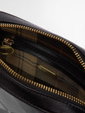 Barbour Daphne leather crossbody bag black deboss tartan (British brand)
