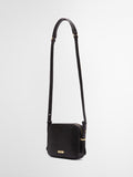 Barbour Daphne leather crossbody bag black deboss tartan (British brand)