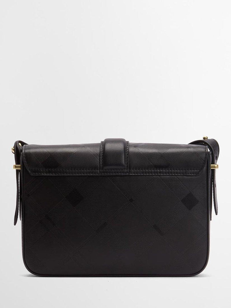 Barbour Rosa leather crossbody bag black deboss tartan, UK version