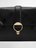 Barbour Rosa leather crossbody bag black deboss tartan, UK version
