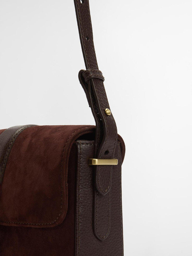 Barbour suede and leather crossbody bag medium - British product