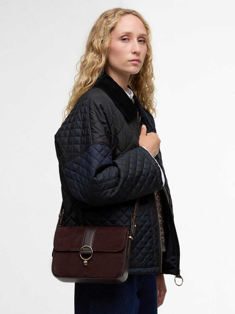 Barbour suede and leather crossbody bag medium - British product