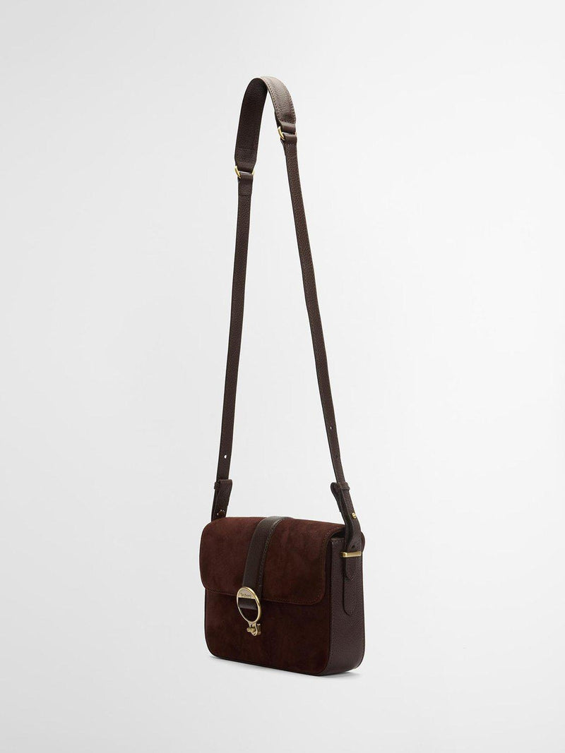 Barbour suede and leather crossbody bag medium - British product