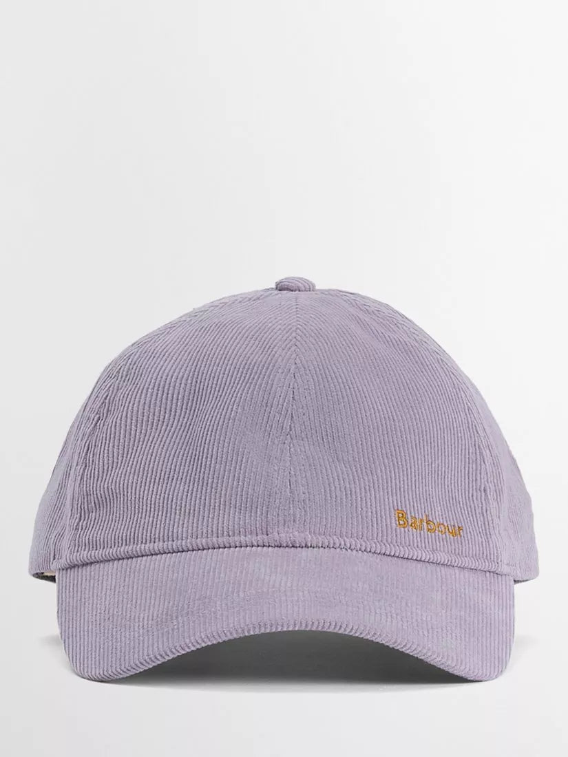 Barbour Oakley Corduroy Baseball Cap in Heather Mist, UK version
