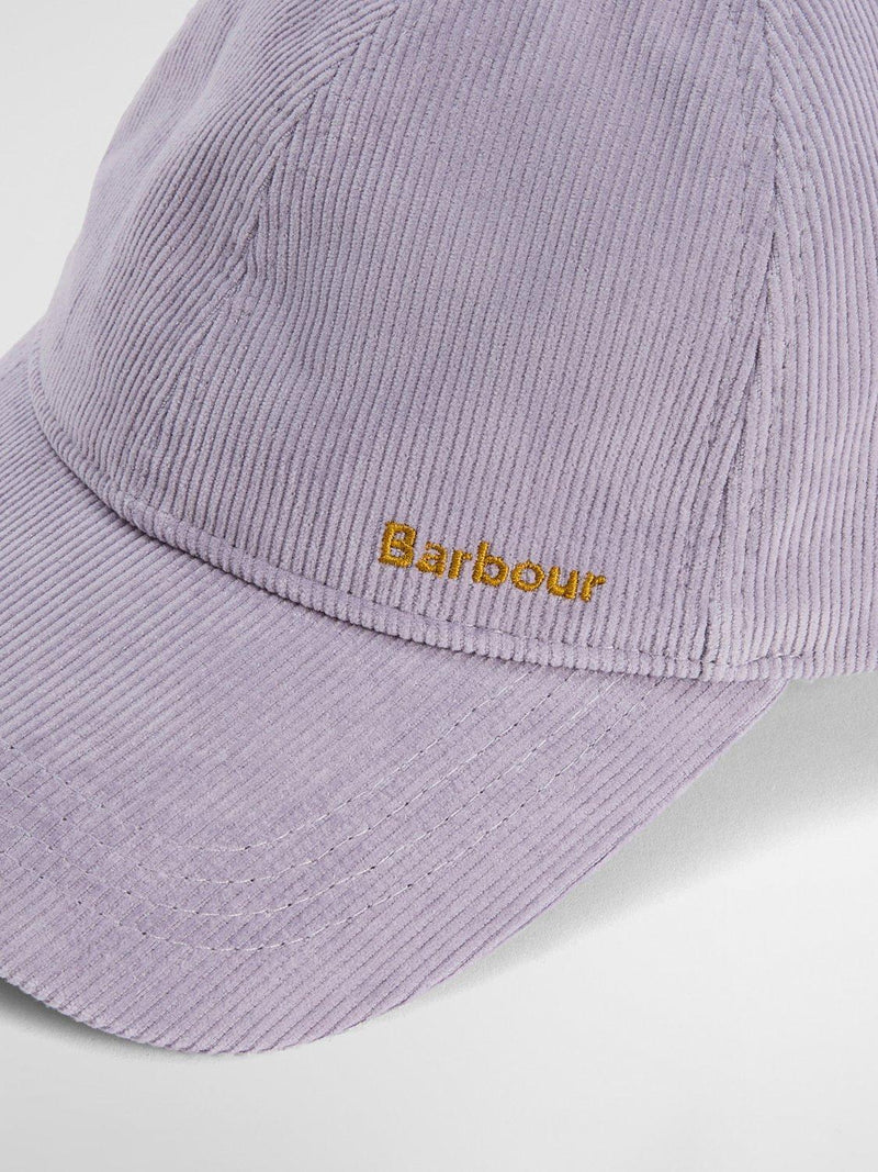 Barbour Oakley Corduroy Baseball Cap in Heather Mist, UK version