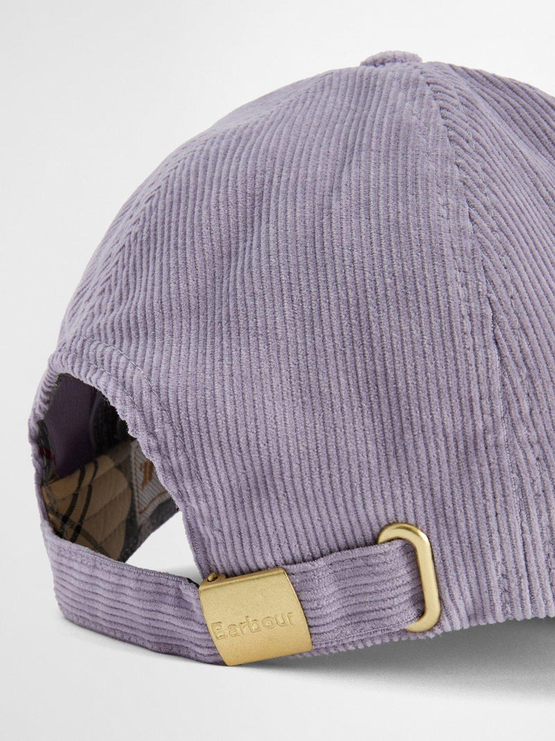 Barbour Oakley Corduroy Baseball Cap in Heather Mist, UK version