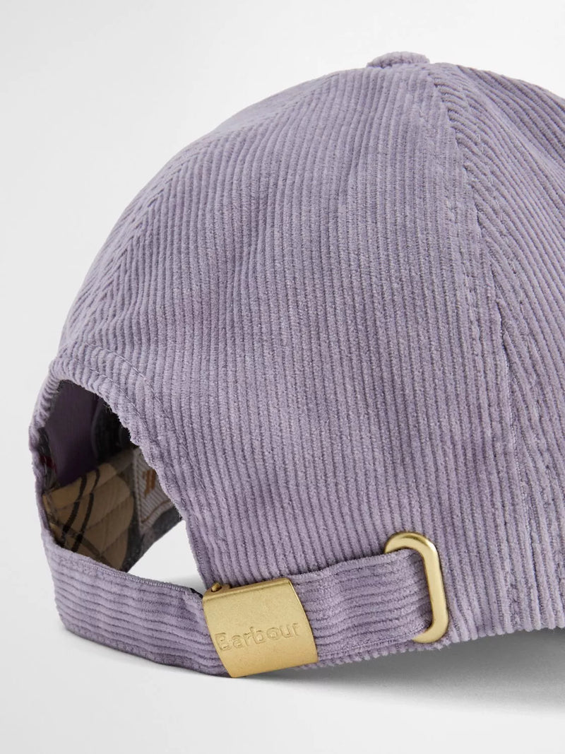 Barbour Oakley Corduroy Baseball Cap in Heather Mist, UK version