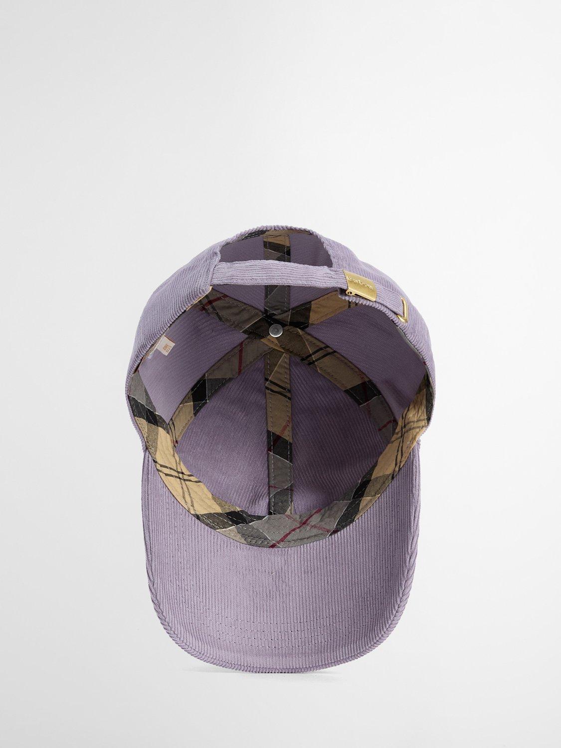 Barbour Oakley Corduroy Baseball Cap in Heather Mist, UK version