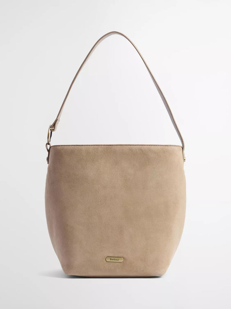 Barbour Cedar suede shoulder bag Sand (British brand)
