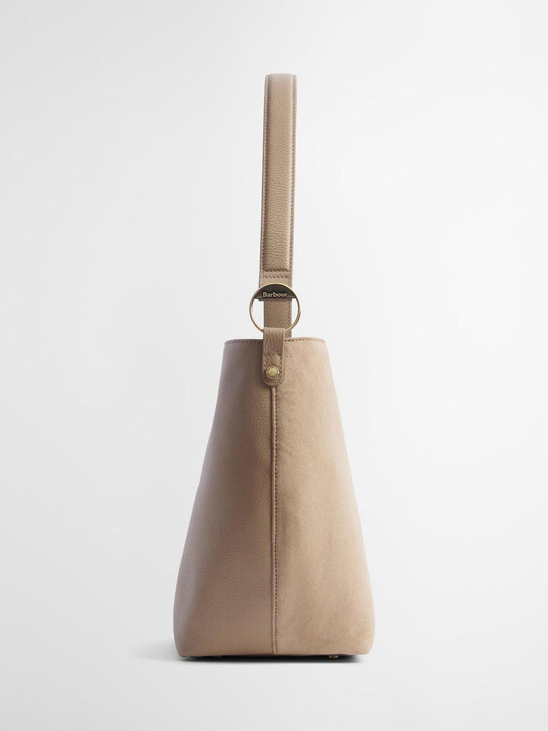 Barbour Cedar suede shoulder bag Sand (British brand)
