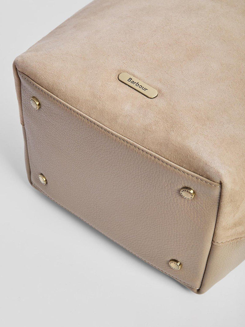 Barbour Cedar suede shoulder bag Sand (British brand)