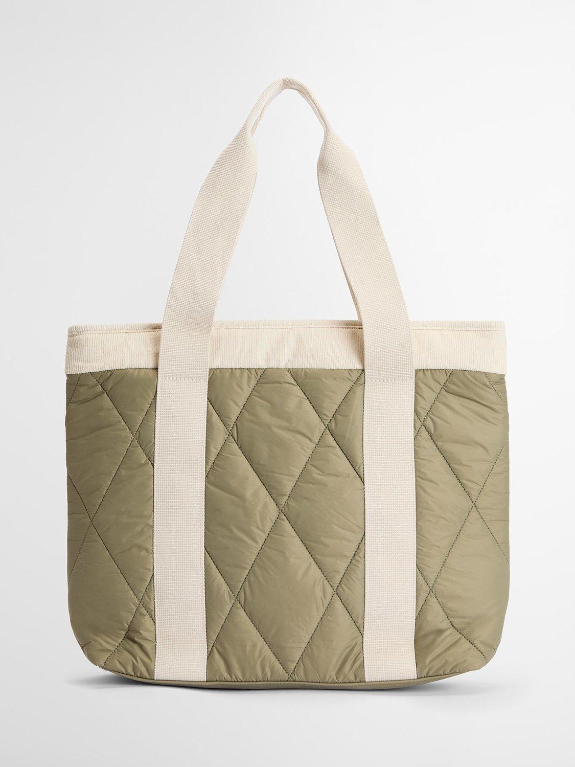 Barbour Healy quilted tote bag Bleached Olive (British brand)