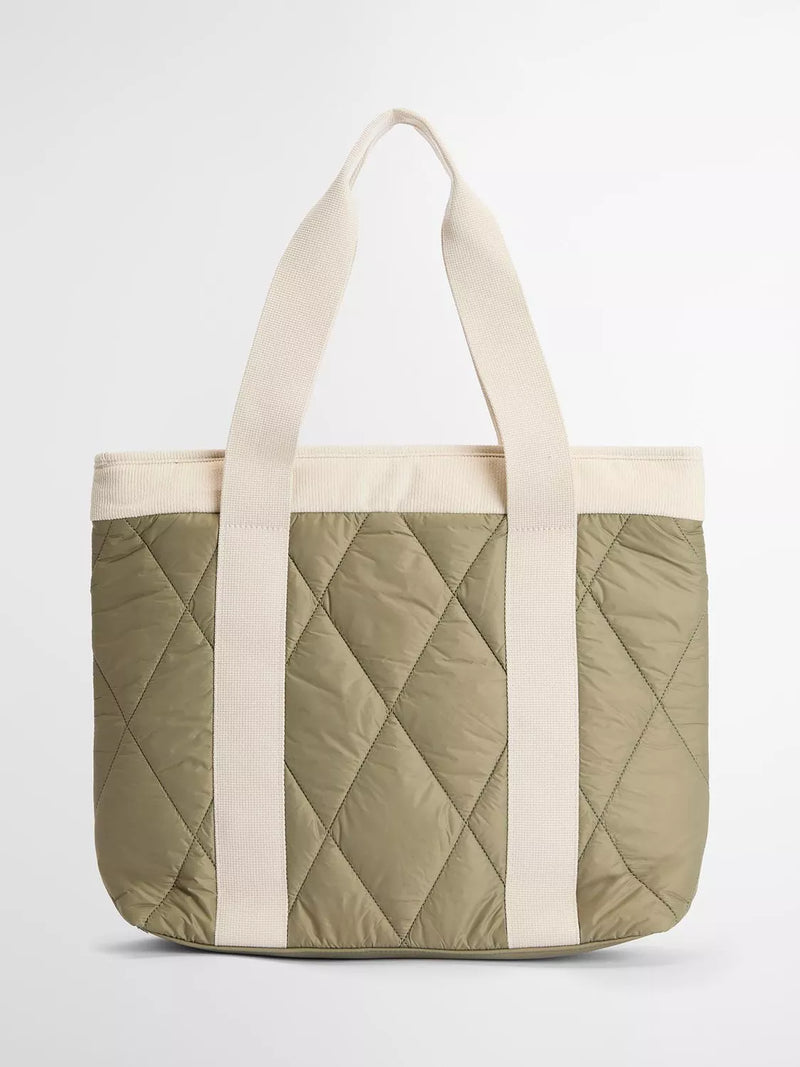 Barbour Healy quilted tote bag Bleached Olive (British brand)
