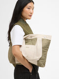 Barbour Healy quilted tote bag Bleached Olive (British brand)