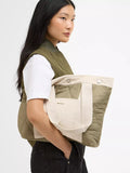 Barbour Healy quilted tote bag Bleached Olive (British brand)