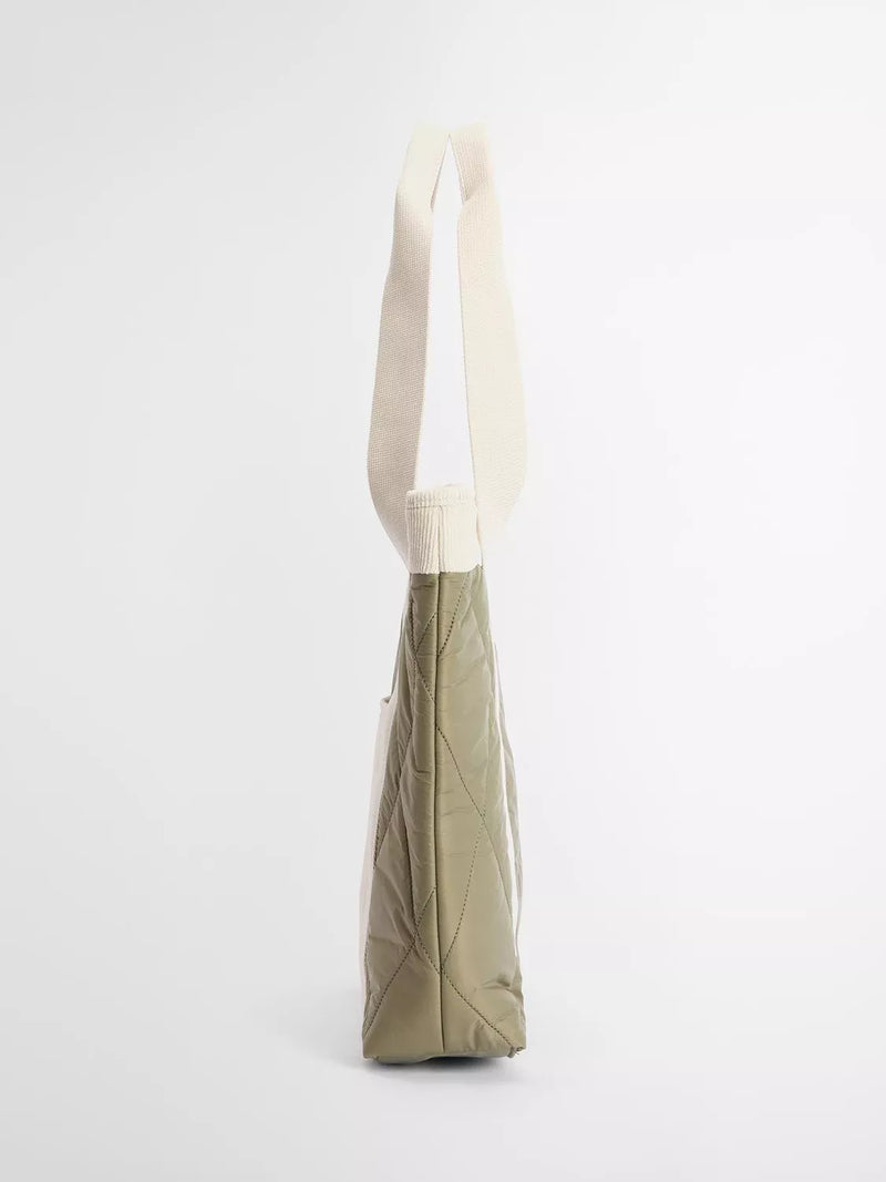 Barbour Healy quilted tote bag Bleached Olive (British brand)