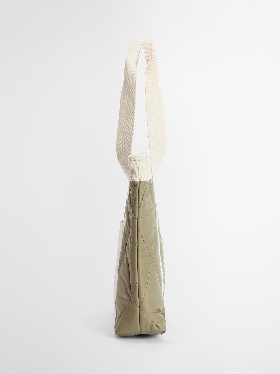 Barbour Healy quilted tote bag Bleached Olive (British brand)