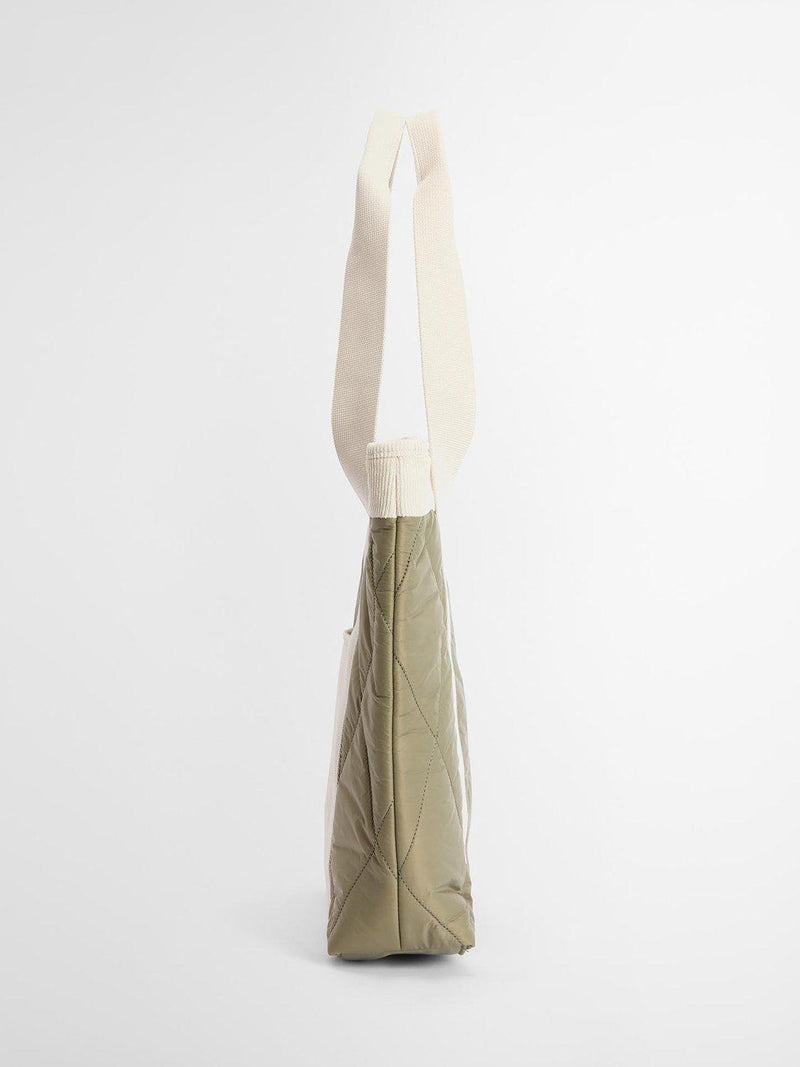 Barbour Healy quilted tote bag Bleached Olive (British brand)