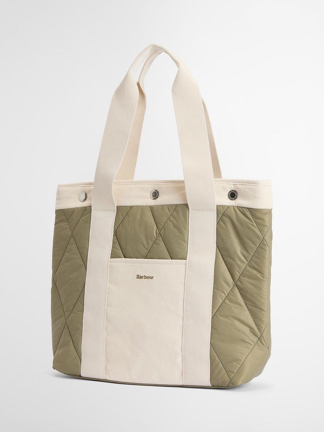 Barbour Healy quilted tote bag Bleached Olive (British brand)