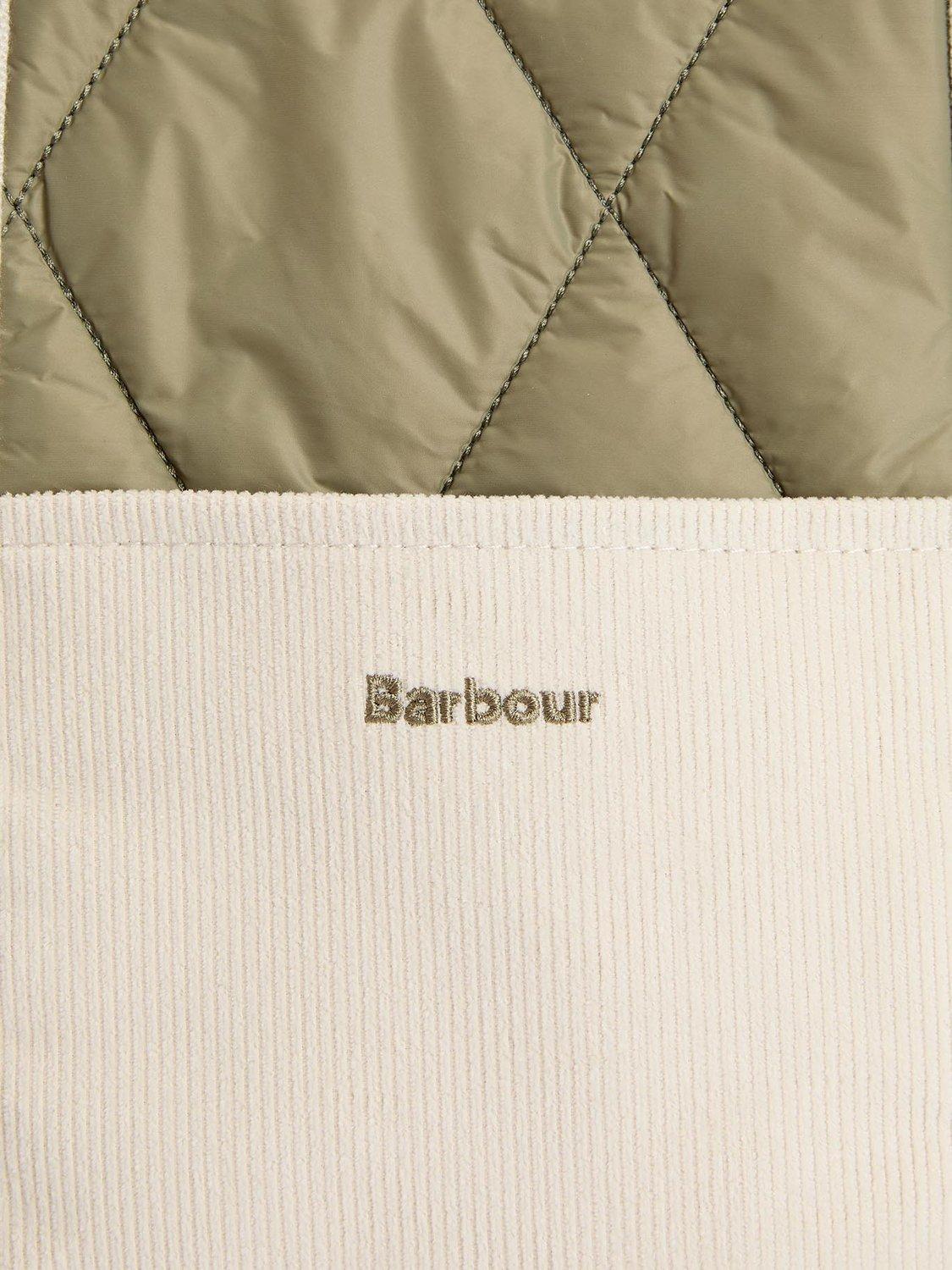 Barbour Healy quilted tote bag Bleached Olive (British brand)