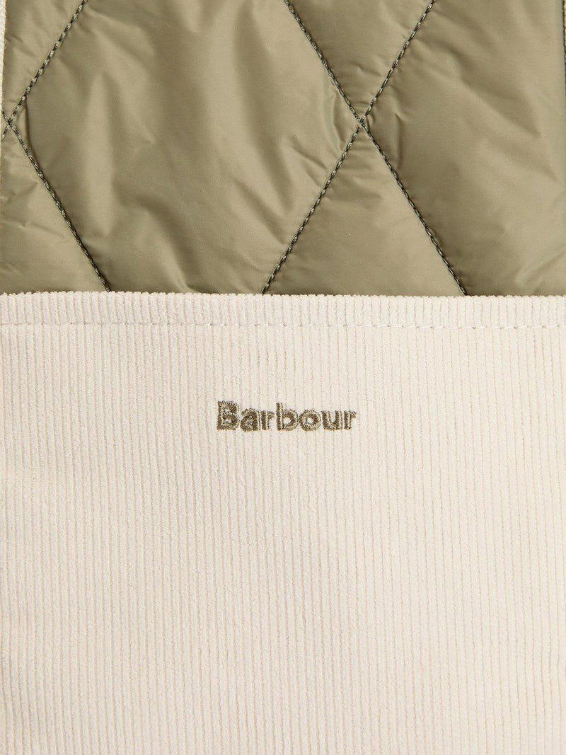 Barbour Healy quilted tote bag Bleached Olive (British brand)
