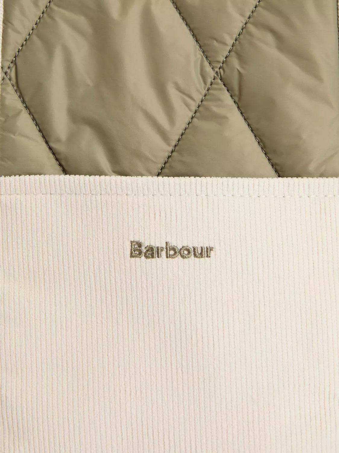 Barbour Healy quilted tote bag Bleached Olive (British brand)