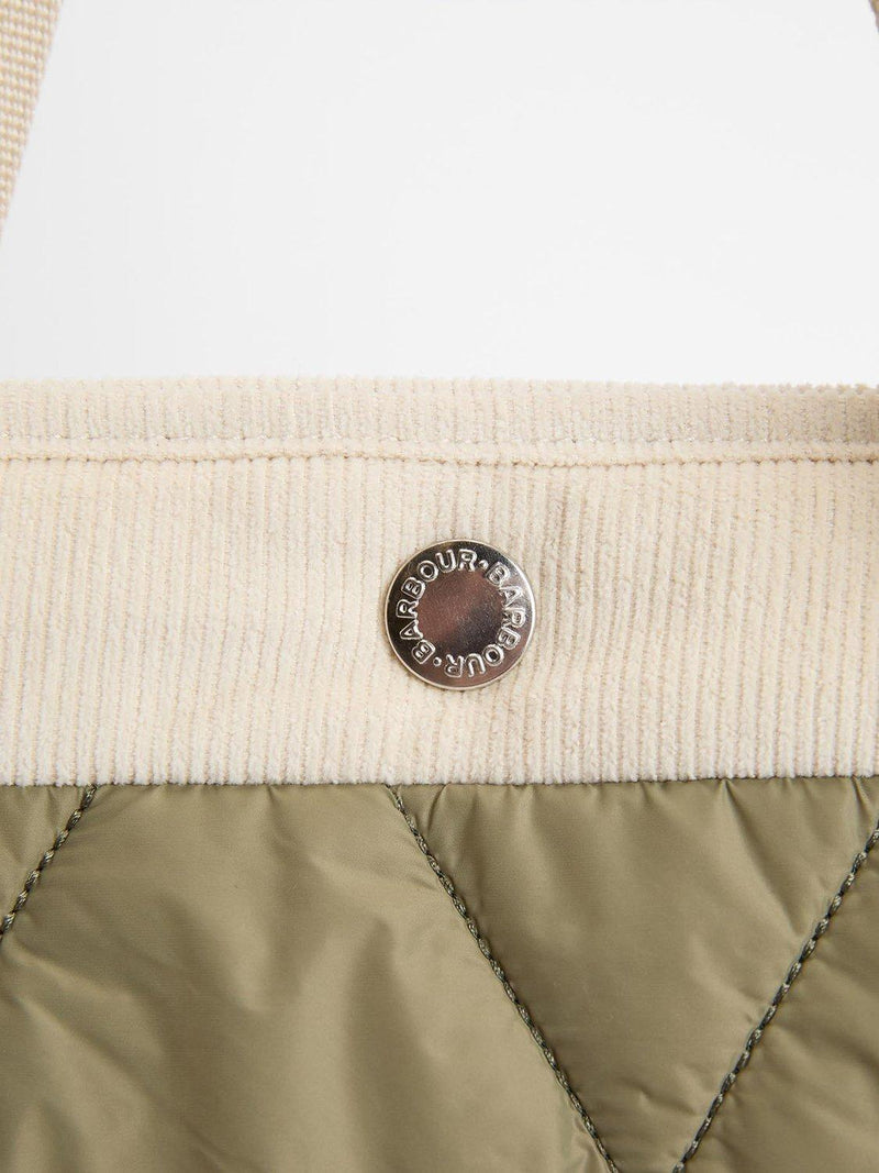 Barbour Healy quilted tote bag Bleached Olive (British brand)