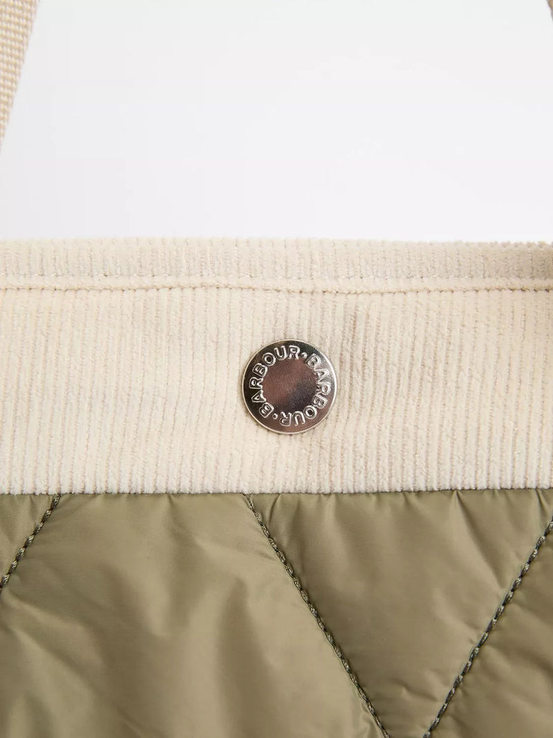 Barbour Healy quilted tote bag Bleached Olive (British brand)
