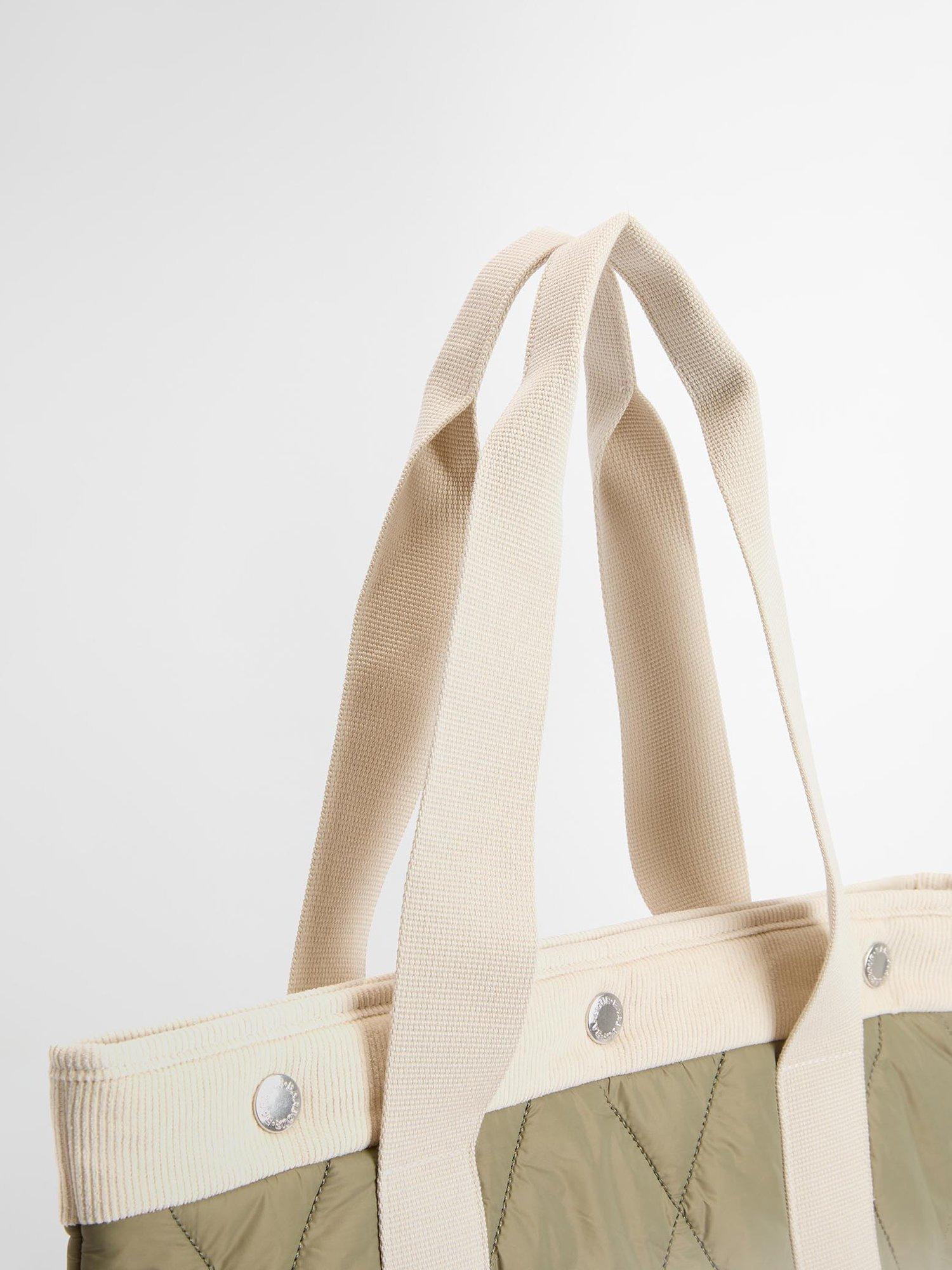 Barbour Healy quilted tote bag Bleached Olive (British brand)